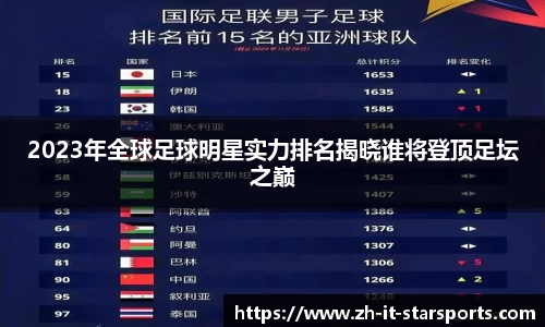 2023年全球足球明星实力排名揭晓谁将登顶足坛之巅